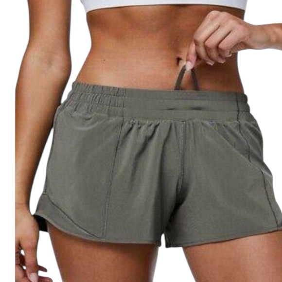 lululemon athletica Pants - Lululemon Hotty Hot Short II *Long 4" Olive Green Shorts Women's Size 6